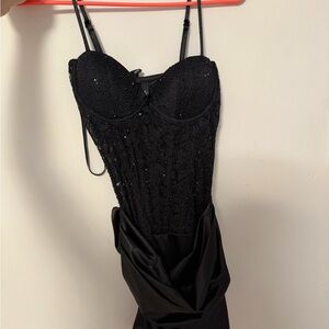 Windsor Black Sequin Bustier Dress